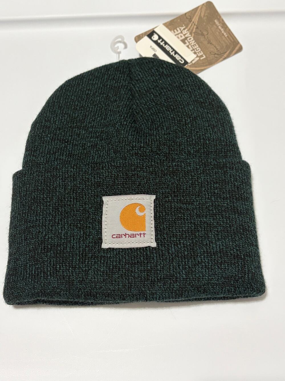 Carhartt A18 303 Beanie Hat Dark Green Knit Cuffed Watch Cap NWT Made USA OSFA
